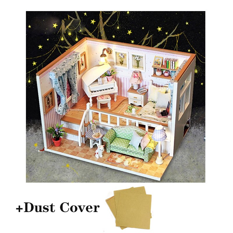 År jul dukkehus gør det selv miniature dukkehus legetøj møbler casadolls huse legetøj til børn fødselsdagsgaverz 007: M026 med låg