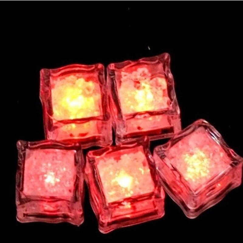 1/12pcs LED Ijsblokjes Gloeiende Partij Bal Flitslicht Lichtgevende Neon Wedding Festival Kerst Bar Wijnglas decoratie Benodigdheden: 1pcs red