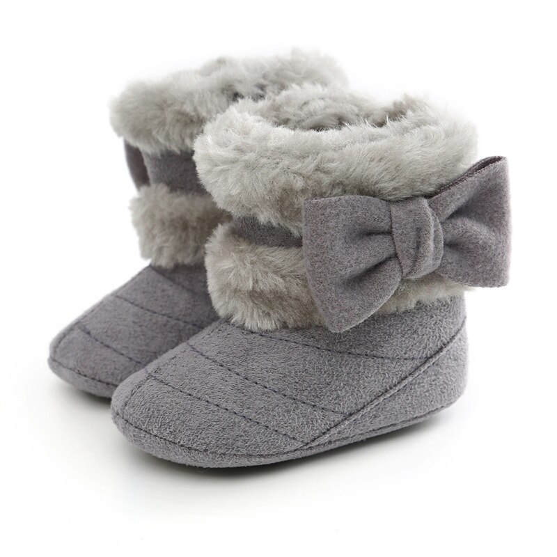 Katoen Winter Meisje Katoenen Casual Comfortabele Zachte Strik Schoenen Babyschoenen Pasgeboren Leuke Antislip Zachte Zool Laarzen schoenen: H / 13-18 months