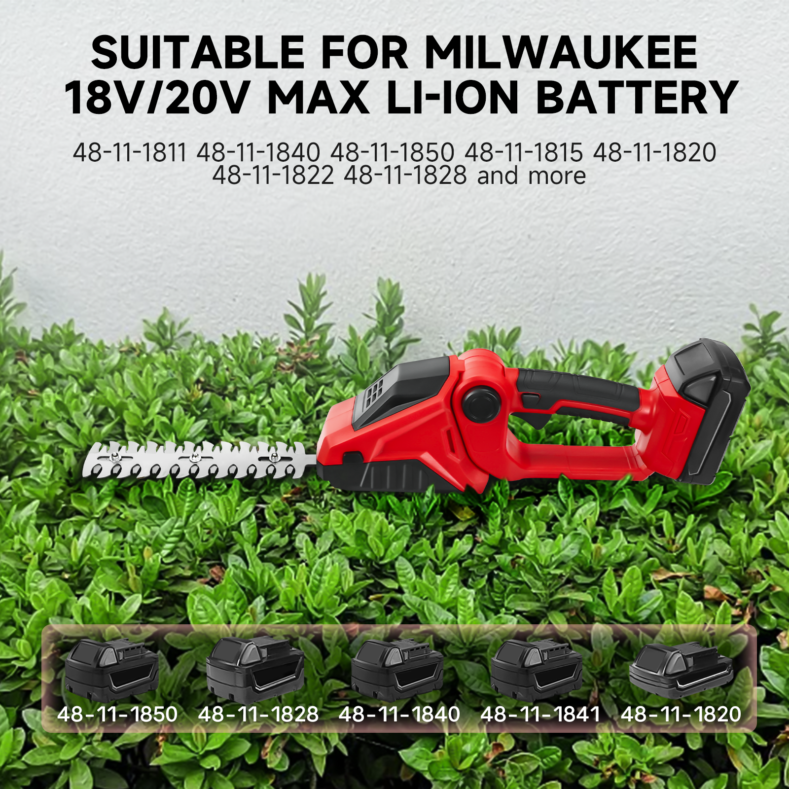 Akumulatorowe nożyce robić żywopłotu robić akumulatora Milwaukee 18 V Ręczne elektryczne nożyce robić żywopłotu 2 w 1 Nożyce robić trawy Narzędzie ogrodowe (bez akumulatora)