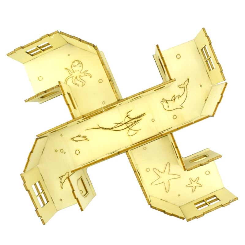 Hamster Maze Tunnel Toy House Hideout Wooden Habitat Decor Sport Runways