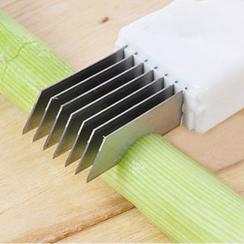 Cortador de vegetales de cebolla Multi Chopper Sharp Scallion utensilios de cocina con cuchillas para triturar rebanadas cubiertos 5ZCF189