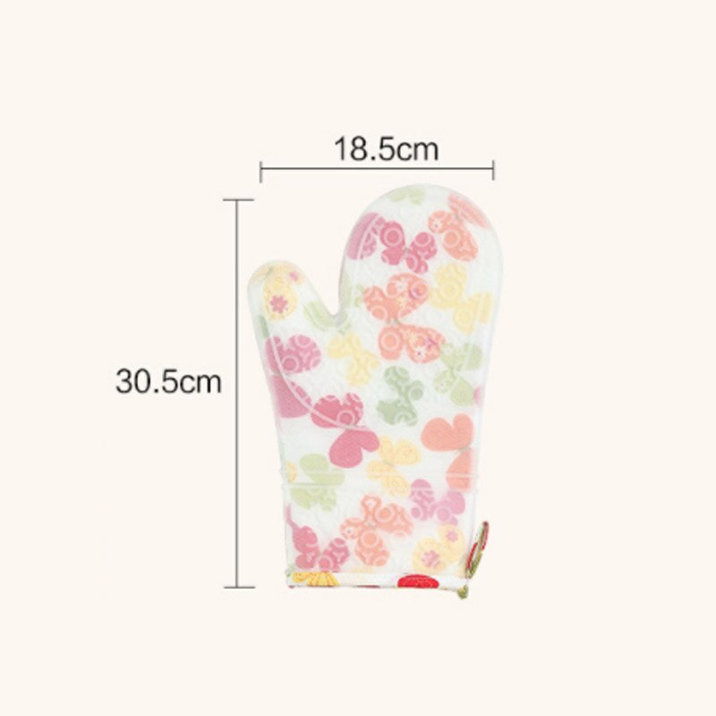 Heat Resistant Silicone Gloves Oven Mitts With Cotton Lining Non-Slip Cooking Grill Glove Oven Pot Holder Kitchen Baking Gloves