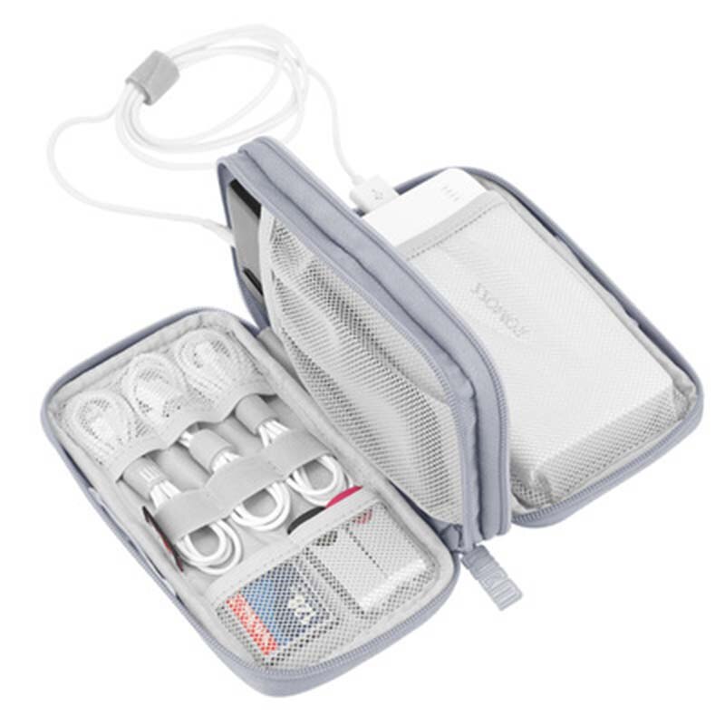 Doppellagiger organizer für elektronisches zubehör, aufbewahrungstasche, reisekabel-organizer, datenkabel-organizer, großes fassungsvermögen für ipads