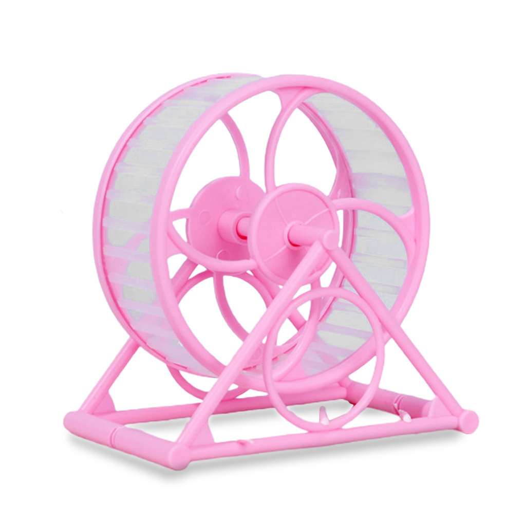 Roue de Jogging pour Hamster, jouet de Sport épais avec support, petits animaux rotatifs, exercices en cage à la maison: Pink