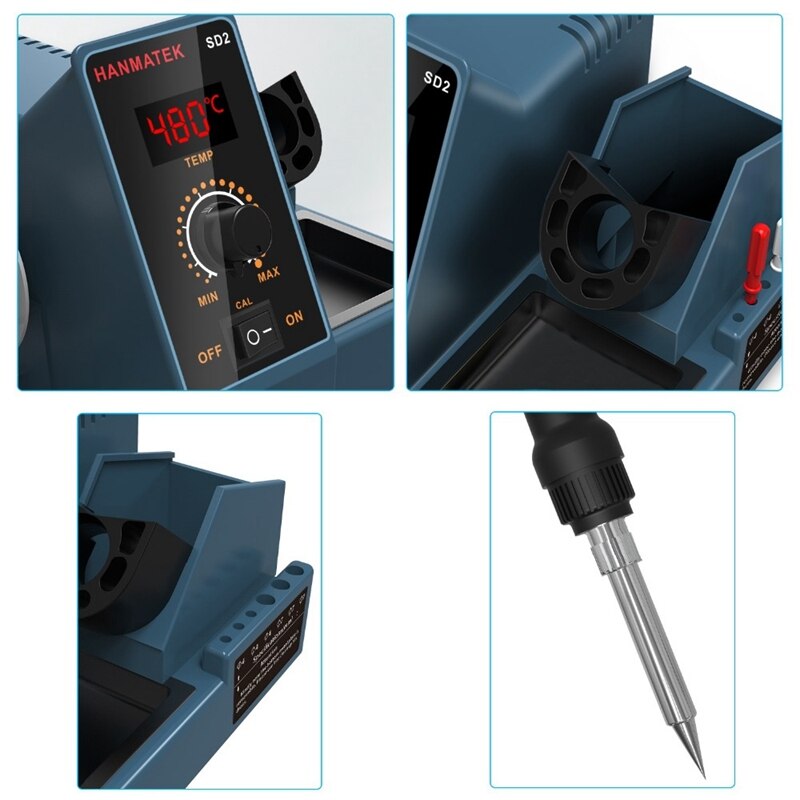HANMATEK-Estación de soldadura Digital SD2, 60W, Control de temperatura ESD para teléfono PCB IC SMD BGA