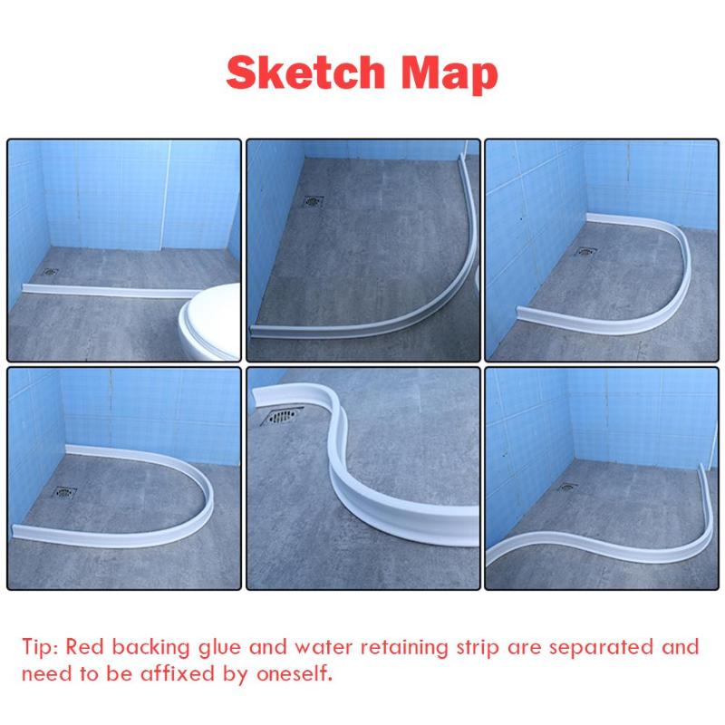 Kitchen Bathroom Water Stopper Flood Barrier Silicone Water Blocker Dry and Wet Separation Waterproof Strip Water Barriers
