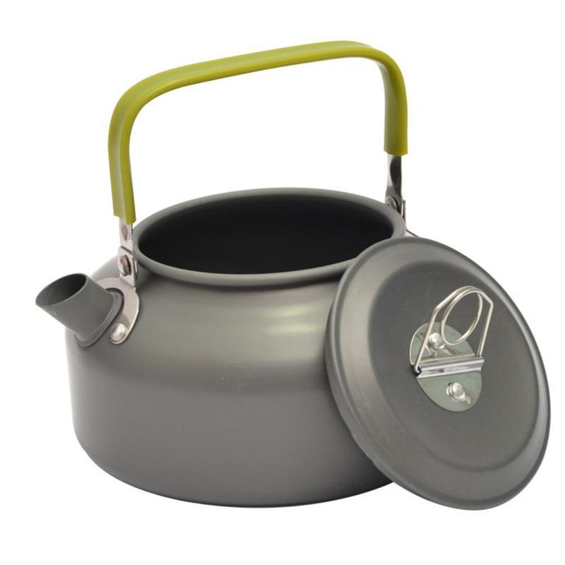 Camping Cookware Kit Outdoor Aluminum Cooking Set Water Kettle Pan Pot Bowl Travelling Hiking Picnic BBQ Tableware Equipment