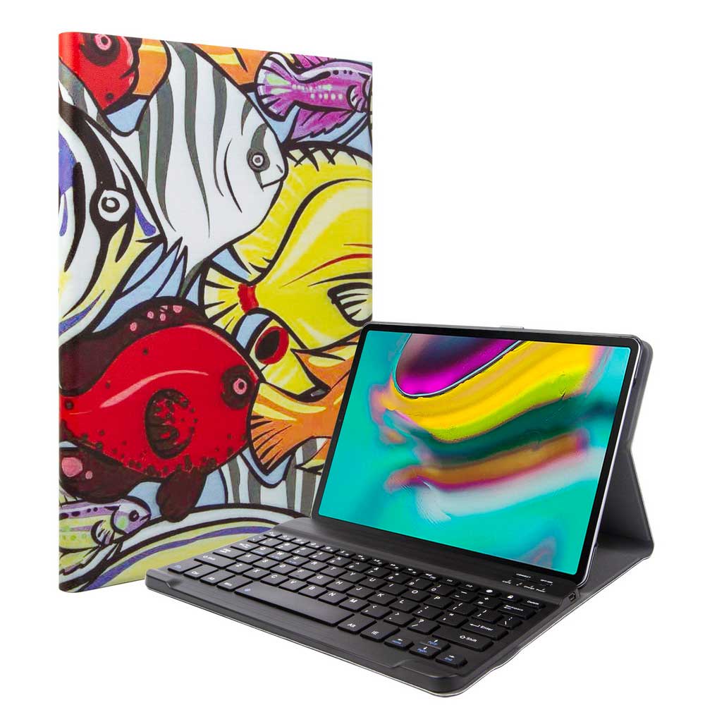 Keyboard Cover for Samsung Galaxy Tab S5E SM-T720 SM-T725 Tablet Cover for Galaxy tab S5E 10.5" Stand Cover Painted case: fish