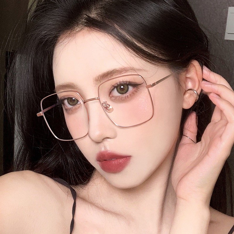 Oversized Anti Blue Light Glasses Men Women Diamond Studded Oversized Square Eyeglasses Computer Goggles Eyewear Glitter Frame