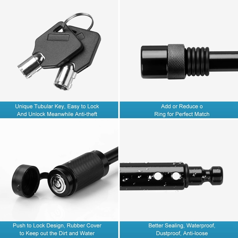 Heavy Duty Trailer Hitch Pin Lock 1/2 Inch and 5/8 Inch Receiver Hitch Pin Lock Set Anti-Rattle for Class I,II,III,IV,V Hitches