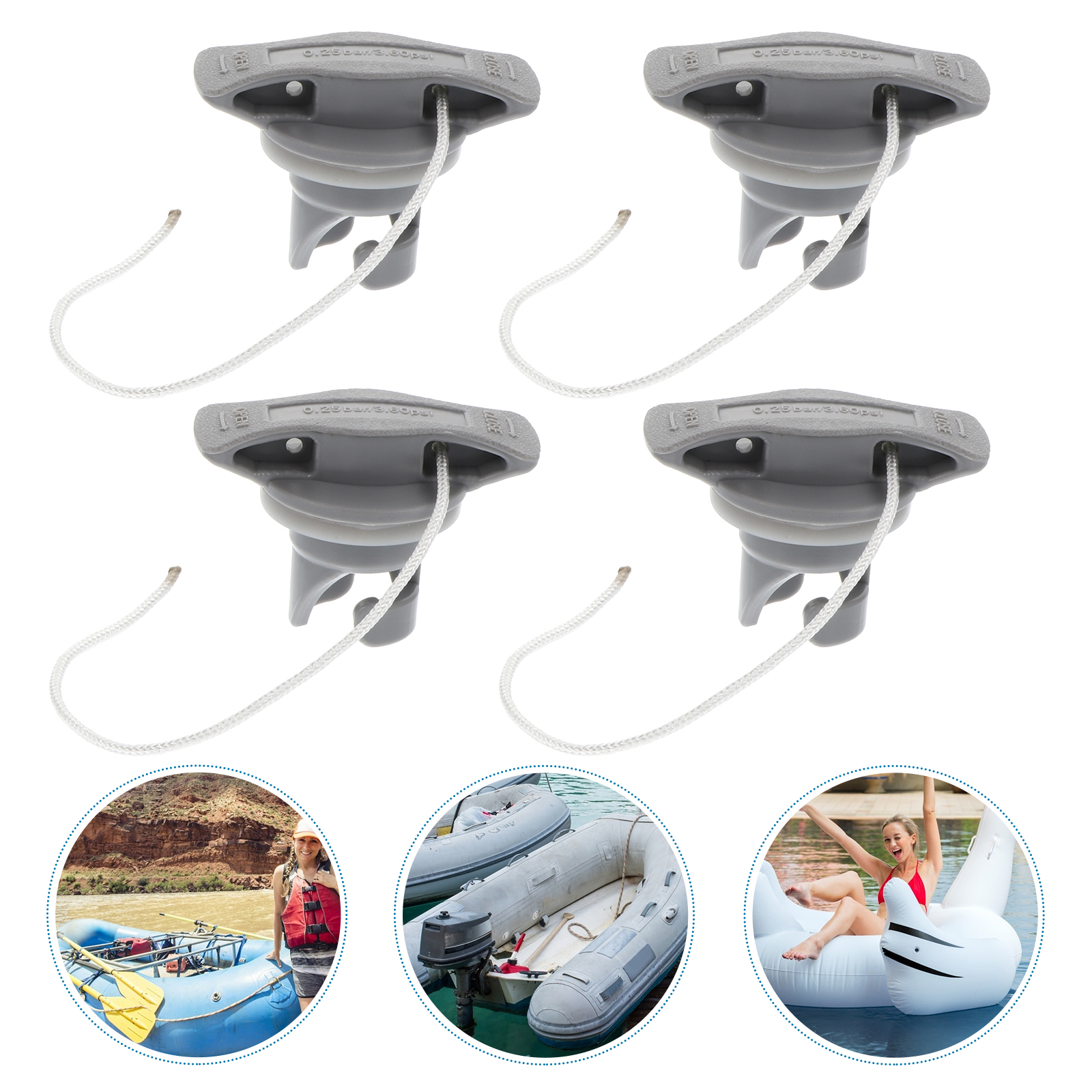 4 Pcs Air Valve Cover For Inflatable Boats Kayaks Canoes Rotating Cap Adapter Cover Boat Accessories Water Sports