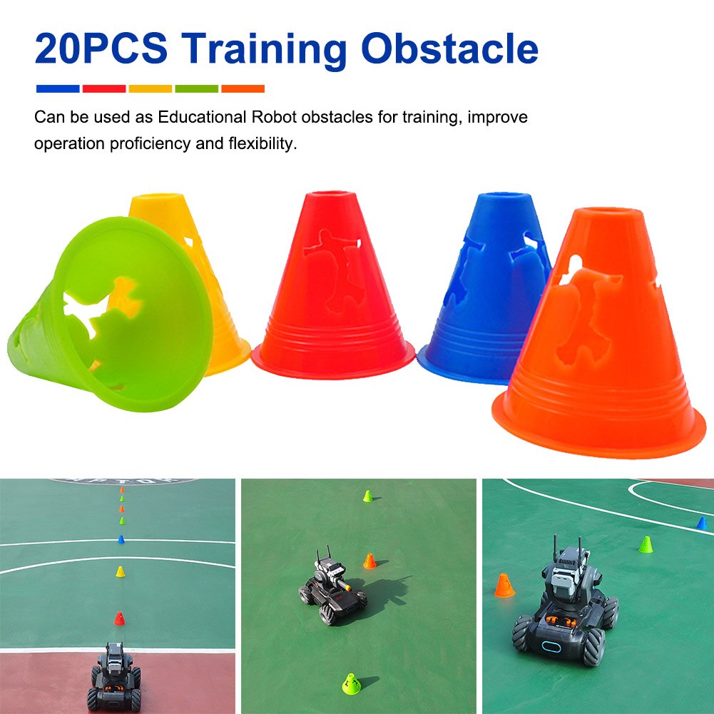 20pcs Thickened Training Obstacle Roadblocks Racing Cones Sign Football Educational Robot Marker Hollowed For DJI RoboMaster S1