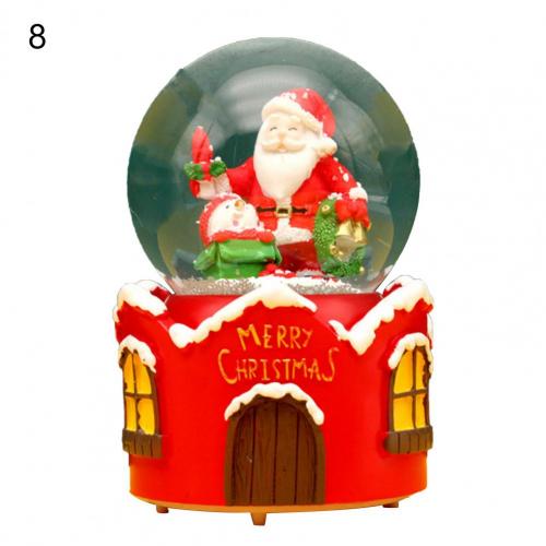 Desktop Decor Nette 3D Cartoon Weihnachten Musik Box Ornament Schöne Glas Schneekugel mit Bunte Beleuchtung Mädchen:  M 8