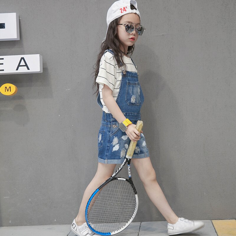 Meisjes Overalls Zomer Kind Baby Shorts Gat Jeans Grote Kind Sling Broek Tij