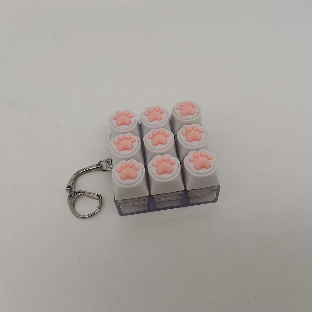 Siliconen zachte kat klauwen sleutelhanger sleutelhanger hanger mobiele telefoon rugzak hanger desktop accessoires decompressie pers gereedschap: YELLOW