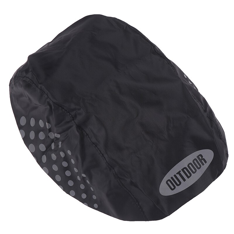 Reflective Bike Helmet Cover Waterproof Windproof Bicycle Helmet Rain Cover: Black