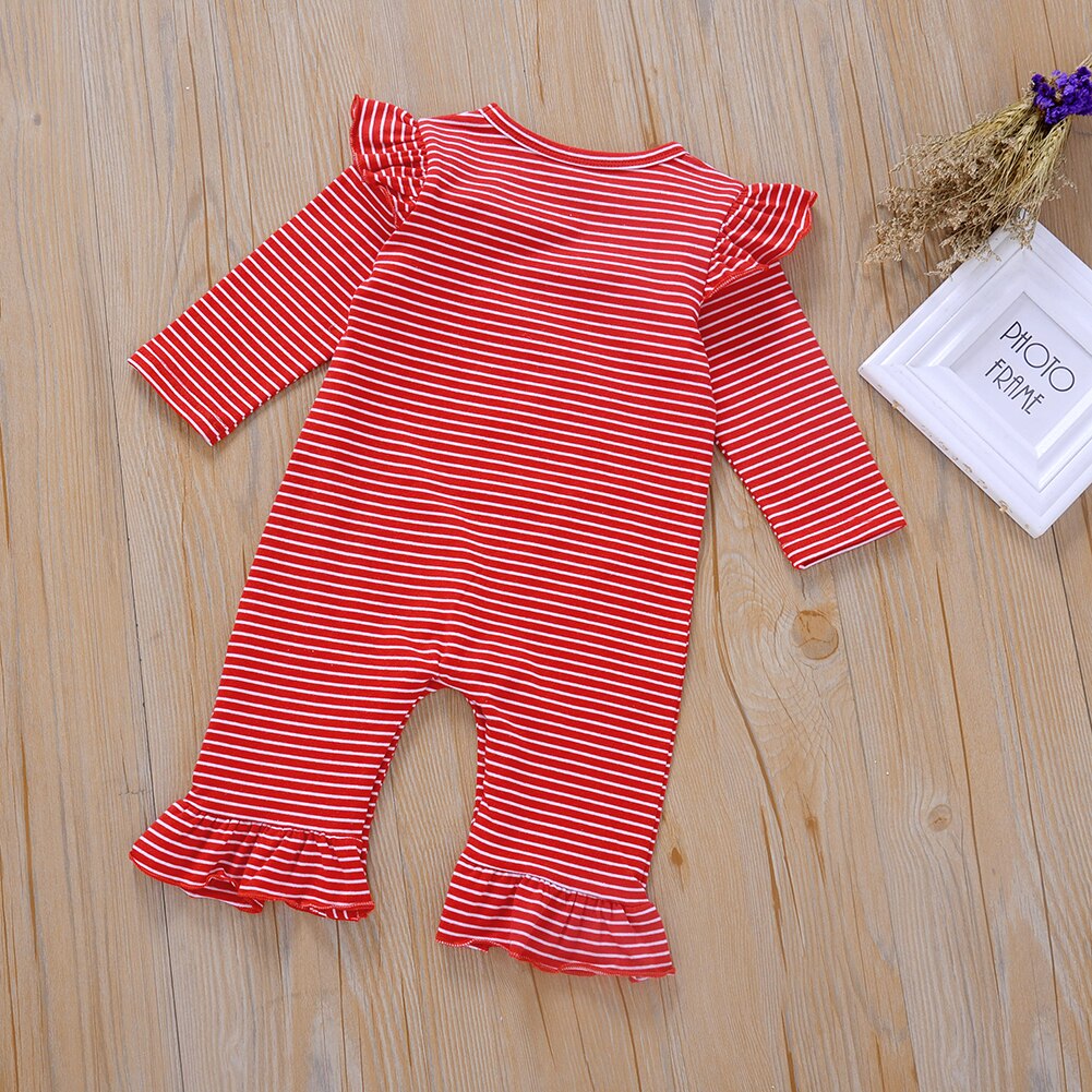 ¡Novedad de ! Mono de manga larga para bebés, niños y niñas, RAYA ROJA de Navidad, estampado de cuerno de ciervo, de una pieza, 0-24 meses, ropa de bebe