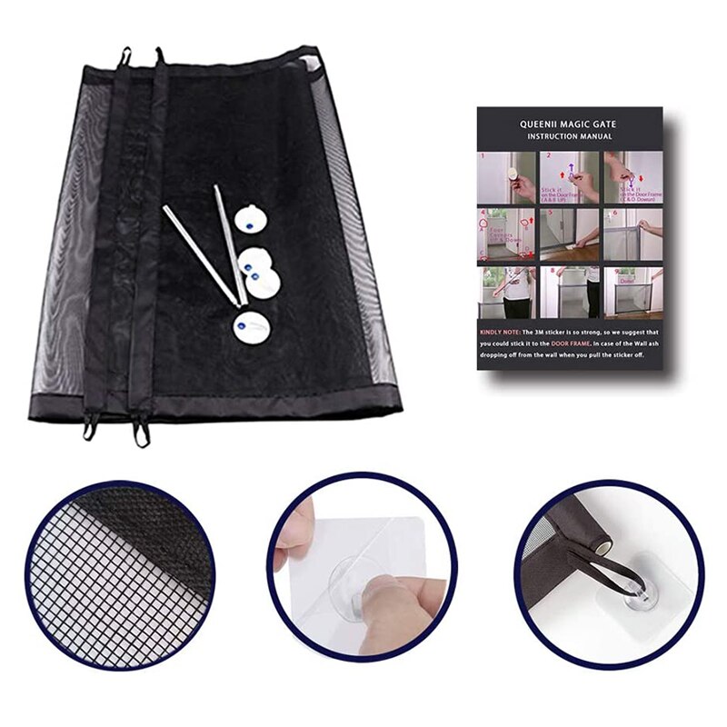 Dog Gate Ingenious Mesh Dog Fence For Indoor and Outdoor Safe Pet Dog gate Safety Enclosure Pet Supplies