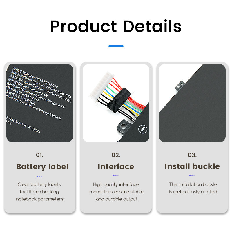 7.6v 7410 laptopbatteri  hb4593 r 1 ecw til huawei matebook x pro mach -w29c md6 m 4 kpe 53010 caj mach -wx9