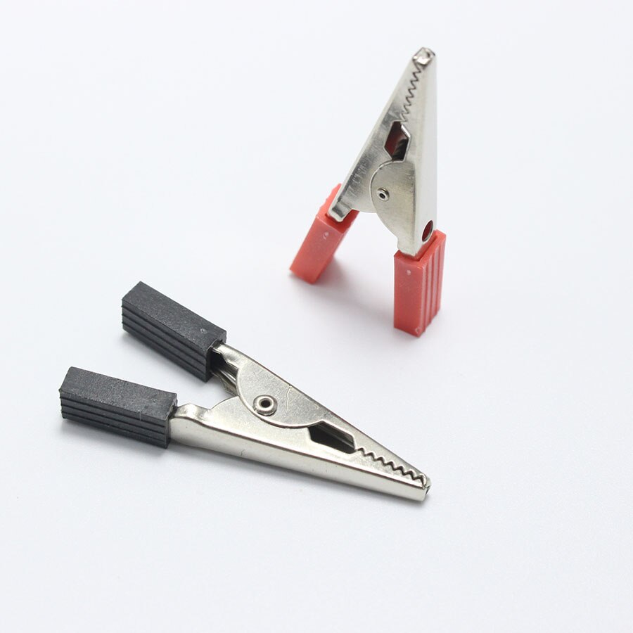 20PCS/LOT Full Insulated Crocodile Alligator Clips 50mm Plastic Handle Test Probe Metal Alligator Clips