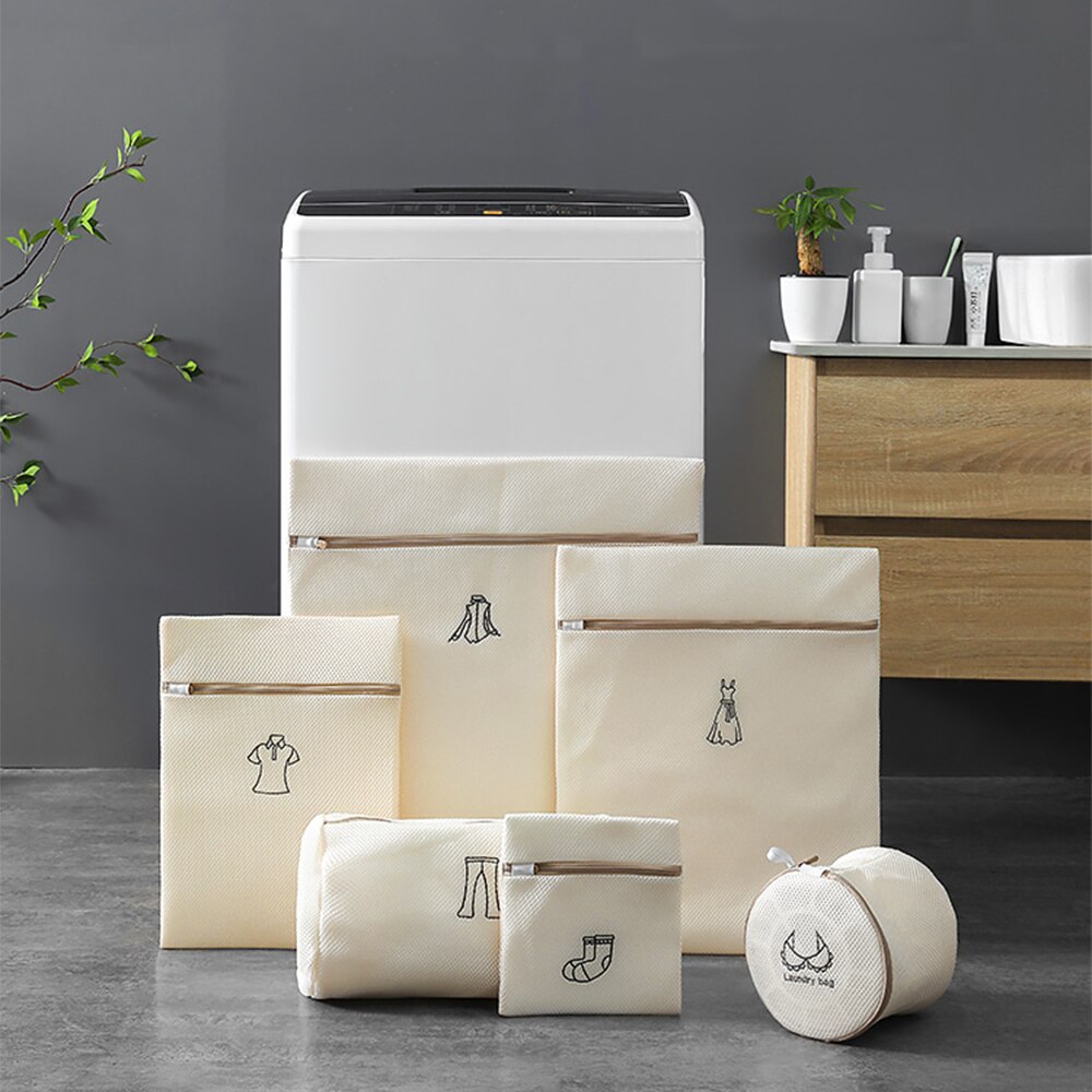 Bolsa de almacenamiento de ropa para lavar, bolsa de red para lavar ropa interior para lavadora doméstica, bolsa de red, Bolsa de lavado de sujetador, antideforma, 6 piezas