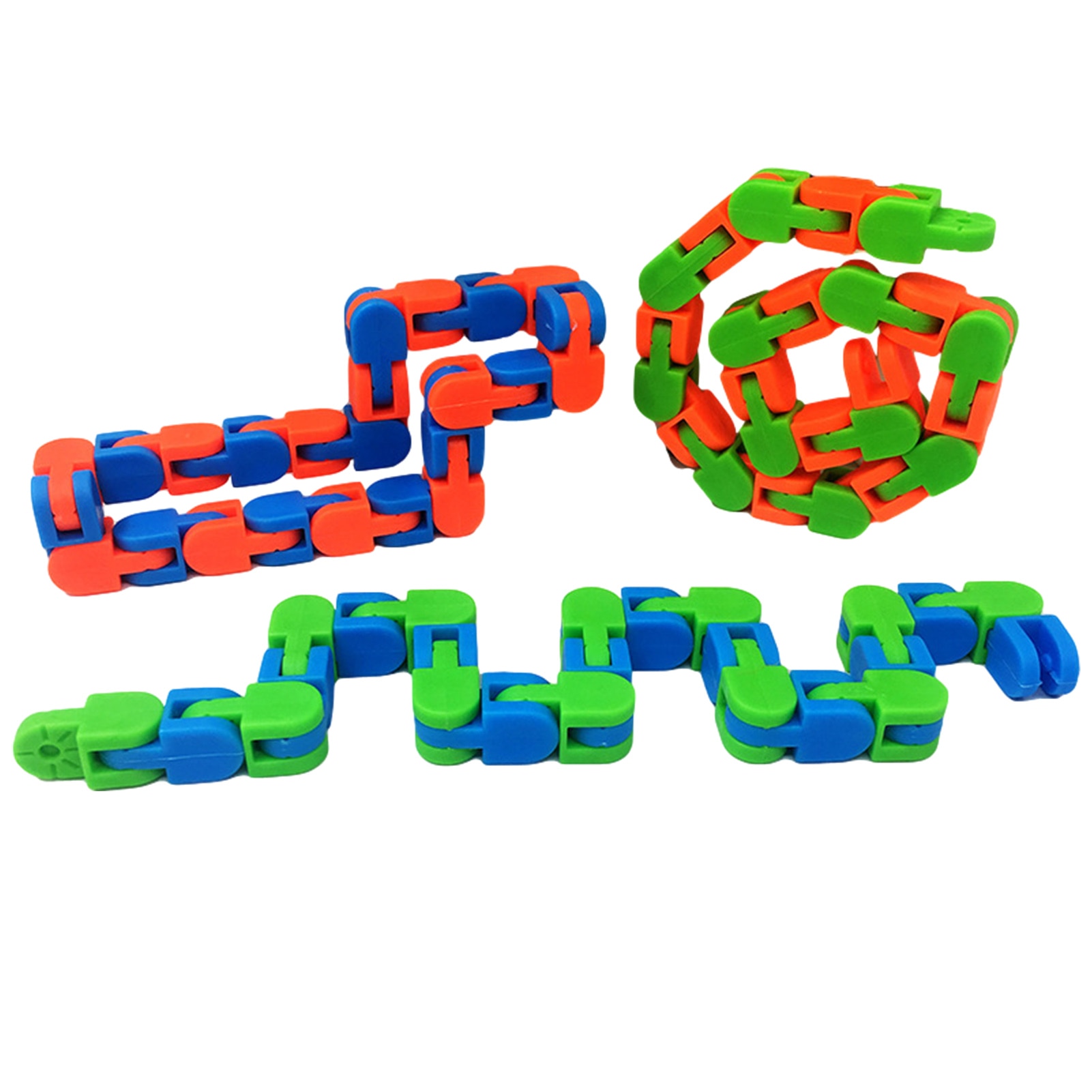 1Pc Kleurrijke Puzzel Zintuiglijke Tracks Snap En Klik Fidget Speelgoed Kids Fidget Speelgoed Stress Draaien En Vorm 24bit wacky