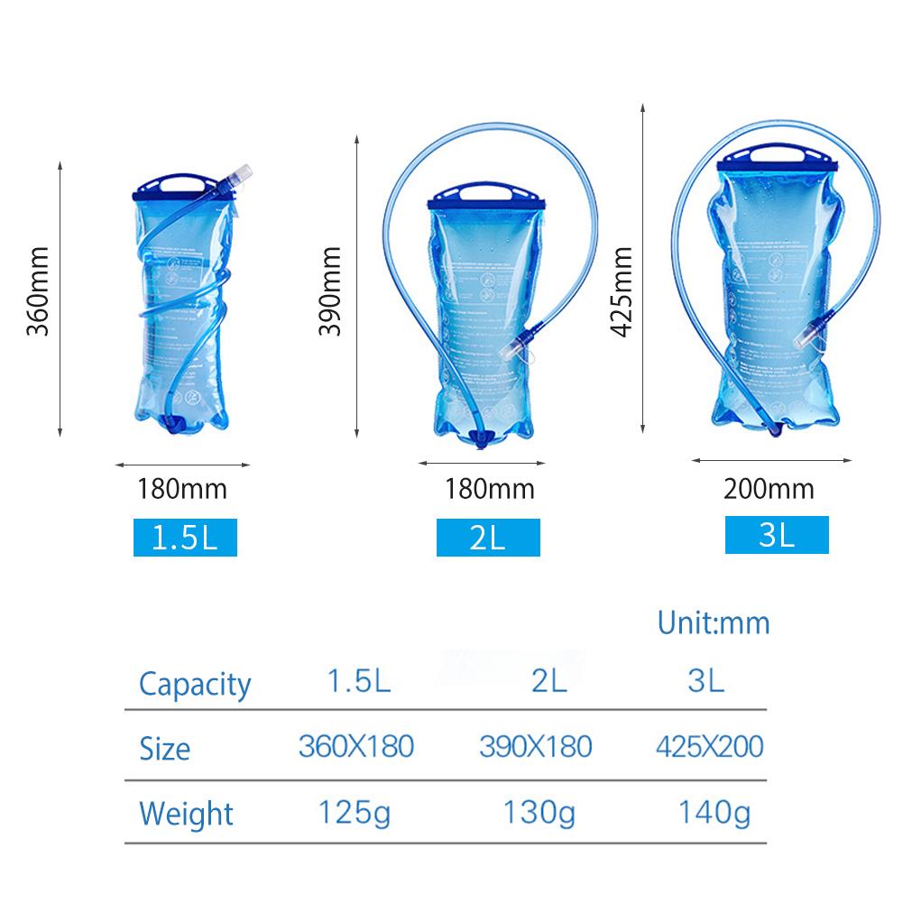 1.5/2/3L Draagbare Sport Fles Outdoor Sport Fietsen Water Bag Pvc Grote Capaciteit Klimmen Outdoor Water Fles Weerstand