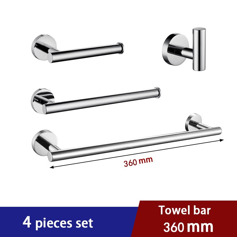 Glänzende Spiegel Schlecht Hardware- einstellen Runde Handtuch Bar Wc Papier Halfter Handtuch Ring Kleid Haken Edelstahl DIY: 4 Stück Bausatz 36cm