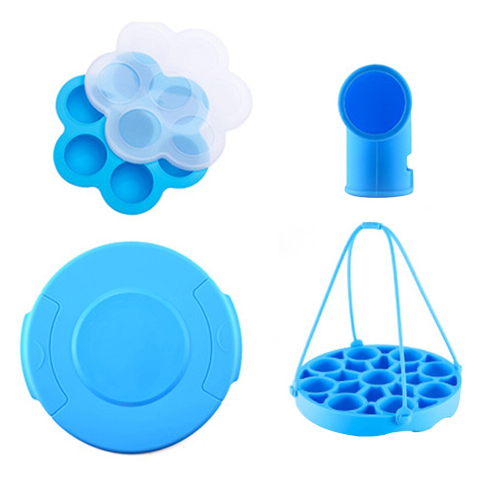 4pcs/set Pressure Cooker Accessory Kitchen With Lid Assist Food Box Silicone Steamed Eggs Rack Lifter Safe Vent Home Tools