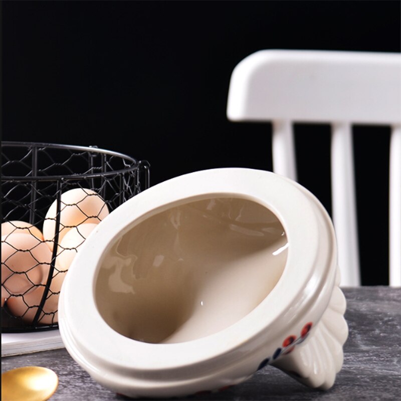 Fer oeuf stockage panier Snack fruits panier Collection créative céramique poule ornements décoration cuisine accessoires