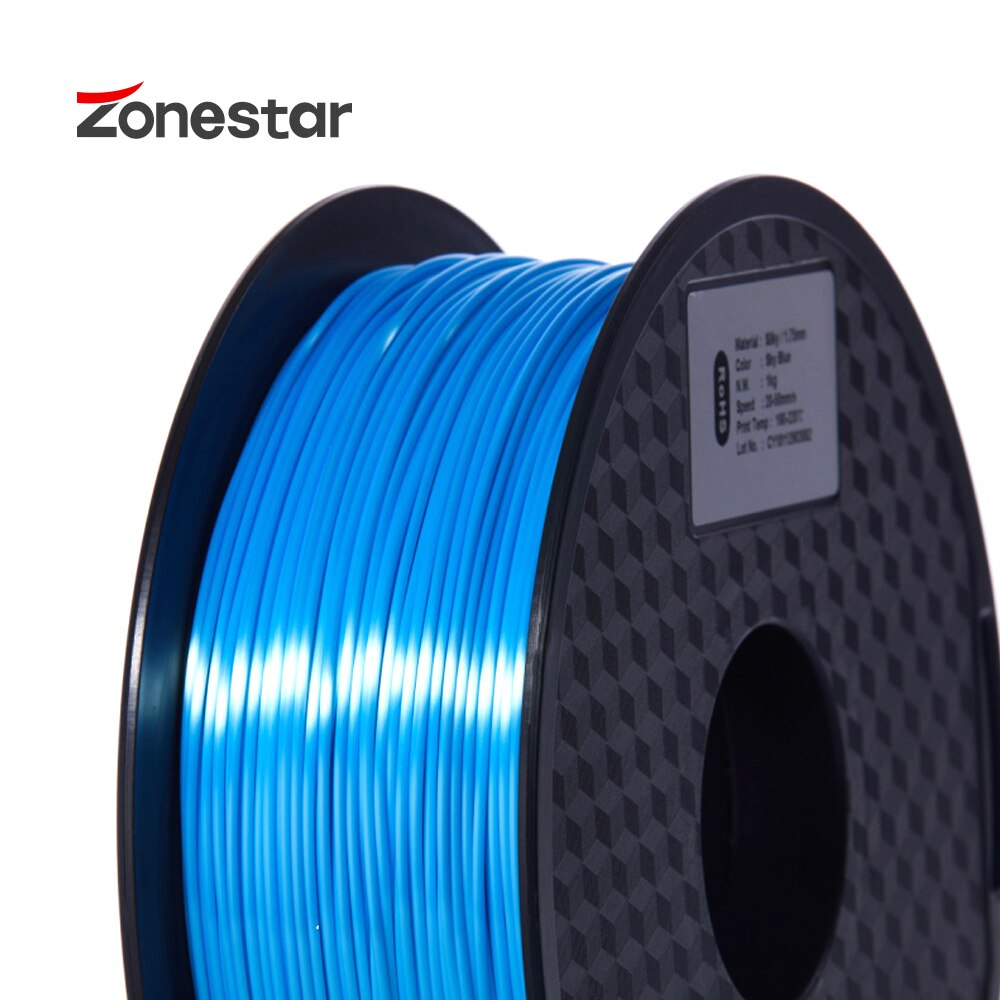 ZONESTAR Overseas Warehouses1KG 1.75mm Silk PLA 3D Printer Filament A Variety Of Colors: Silk Blue