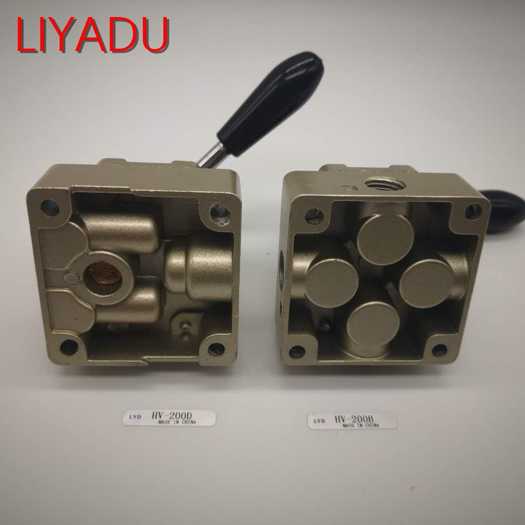 HV-200D HV-200B RC1/4 Pneumatic Hand Switch Valve Manual Operated Valve 3 Positions 4 Ways