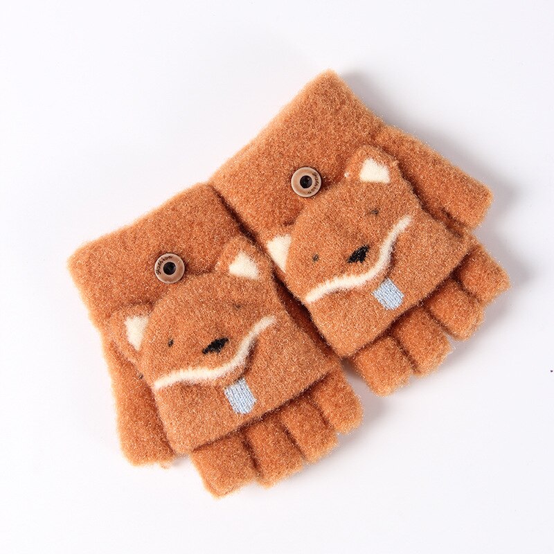 Gants chauds d'hiver pour les enfants âgés de 3-6 6 couleurs gants tricotés par doigt qui fuient épaissi enfants gants chauds de sports de plein air mitaines: 1
