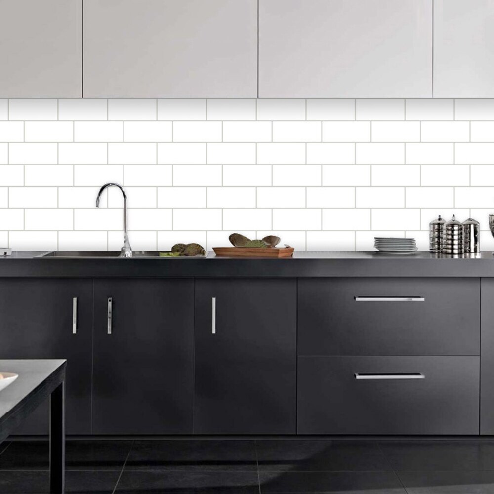 1 stuk 3d stenen bakstenen patroon muursticker diy zelfklevend behang stenen bakstenen paneel decor behang huis keuken decoratie