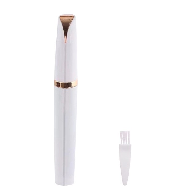 Tondeuse à sourcils sans douleur, stylo d&#39;épilation, rasoir, Mini batterie de coupe, épilateur Facial Portable pour femmes: White