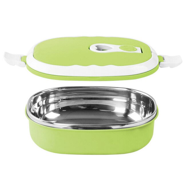 Thermische Isolatie Lunch Box Universele Draagbare Voor Studenten School Thuis Roestvrij Staal Thermische Lunchbox Lekvrije Doos Verwarmde: Green