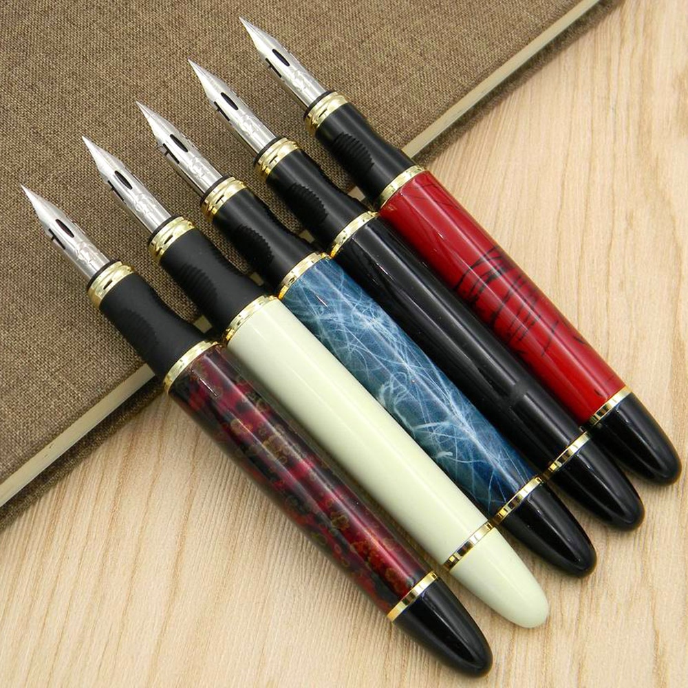 Jinhao 450 g nib metall gylden modifisert kalligrafi rund kropp blomst kropp engelsk fyllepenn