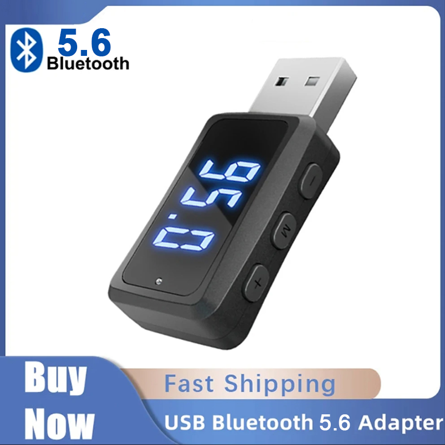 Transmiter FM Bluetooth 5.6 do samochodu z wyświetlaczem LED, bezprzewodowy zestaw głośnomówiący USB, mini zestaw samochodowy z zasilaniem USB i radiem FM.