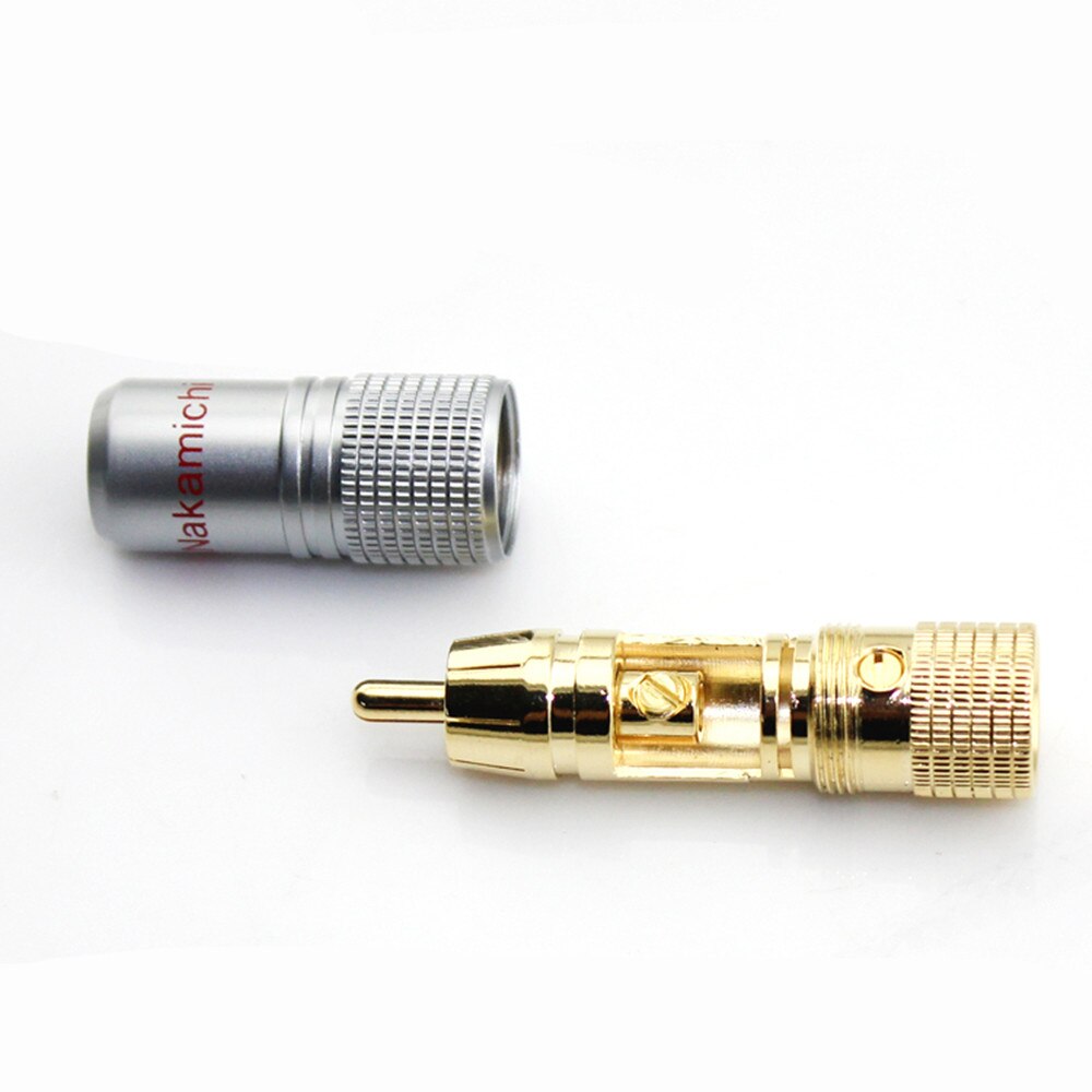 2PCS RCA Audio Connector 24K Gold Speaker Terminal Connector Nakamichi RCA Plug Audio Cable Male Lotus adapter RCA Adapter