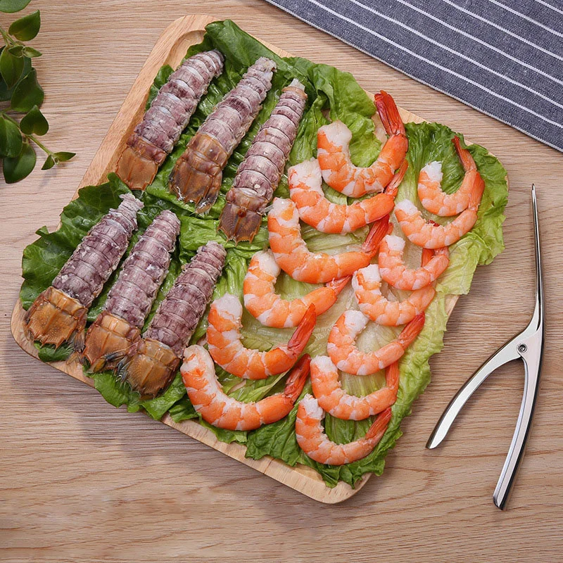 Décortiqueur de crevettes en acier inoxydable, pour fruits de mer,outil de cuisine, pince, dévidoir, accessoire pour écrevisse