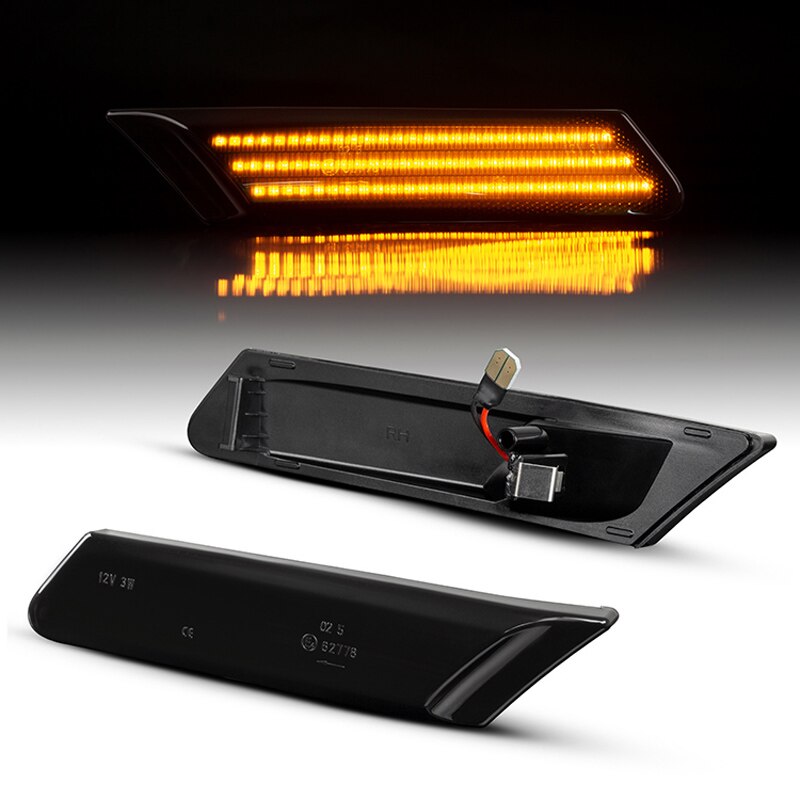 2 Pcs Dynamic Amber LED Side Marker Turn Signal Sequential Blinker Light For Porsche 911 typ 997 Boxster 987 Cayman 987C Canbus: Dynamic Smoked Case