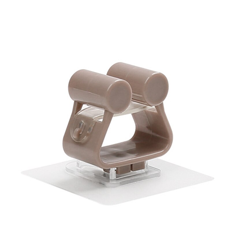 1 pz punzonatura gratuita Mocio gancio di alta qualità senza soluzione di continuità antiscivolo cremagliera di stoccaggio appeso a parete gancio di stoccaggio cremagliera porta scopa Mocio clip: cachi