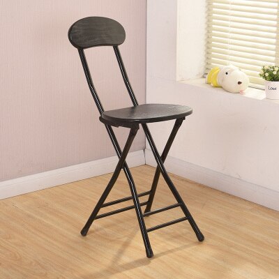 Louis Computer Chair Folding Dining Simple Household Folding Stool Outdoor Training: Black