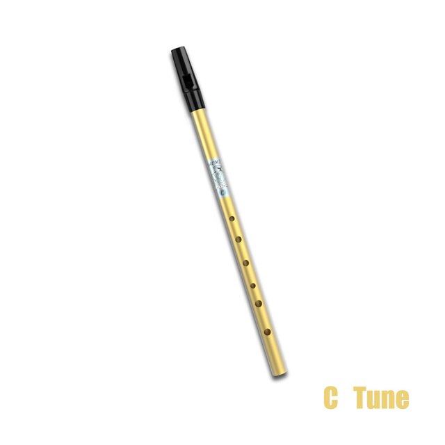 Gold/Silver Flute 6 Holes C/D Key Flute Irish Whistle Musical Instrument Aluminum Alloy Whistle Flute For Beginners Folk Music: Gold C