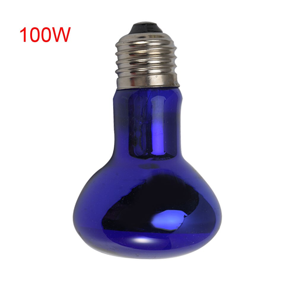 25/50/75/100W Sun Lamp Warm Animals Thermal Night Light Spotlight Reptile Heat Bulb Turtle Basking Aquarium Chicken Warmer: Blue 100W