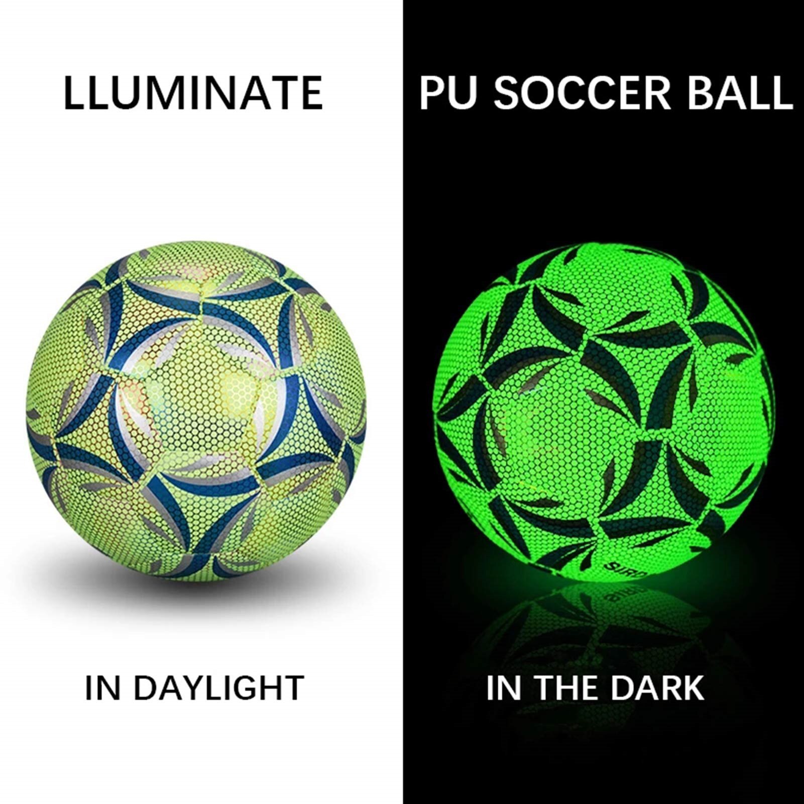 Glow In Dark Led Voetbal Bal Voetbal Luminate Gloeiende Voetbal Ballen