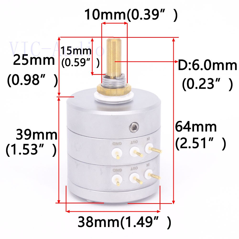 1PC Hallo ende EIZZ Potentiometer Schalter 2,0 CH hoch-präzision 24 schritt Potentiometer 10K 25K 50K 100K 250K Volumen Potentiometer