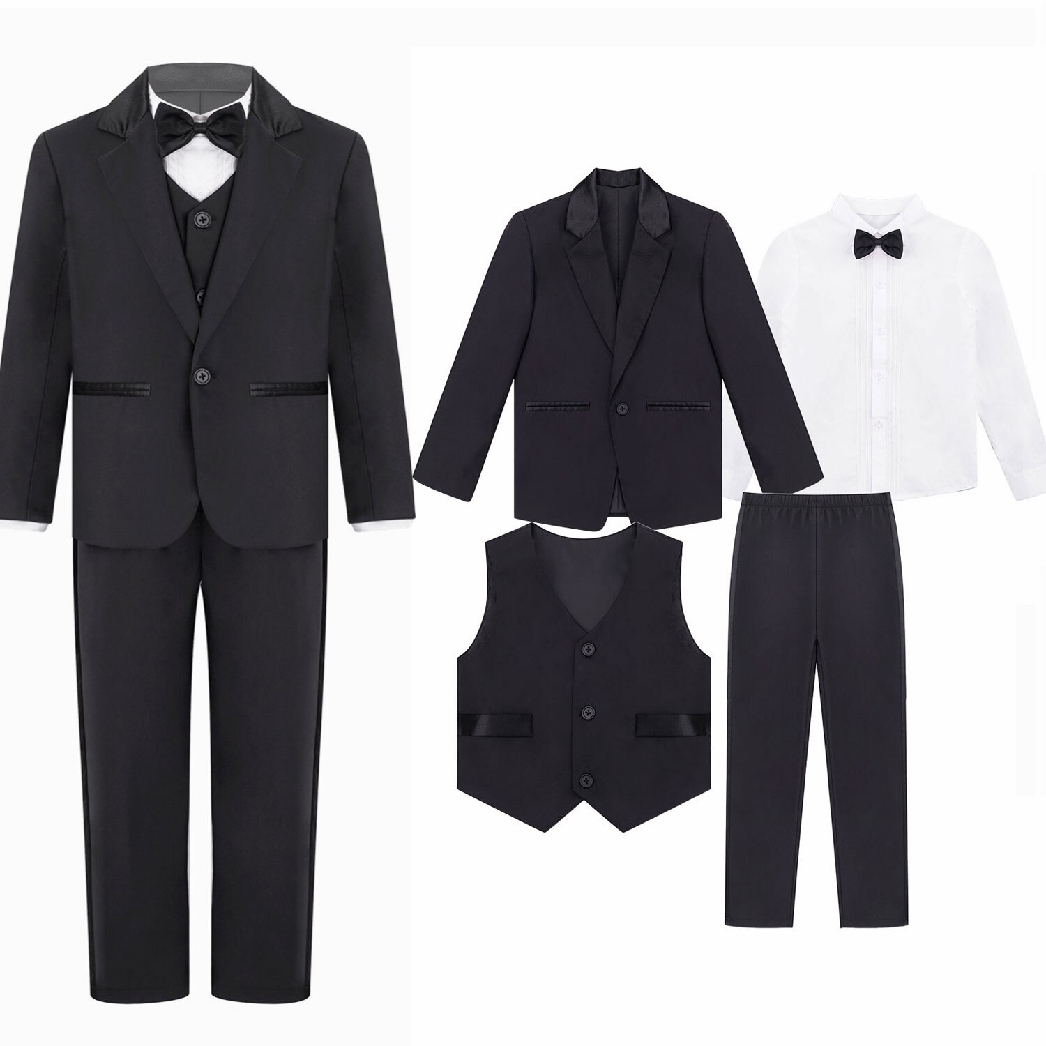 Kids Jongens Bruiloft Pak Tiener Formele Blazer Kleding Set Gentleman Kinderen Dag Afstuderen Refrein Prestaties Jurk Kostuum 4-14Y