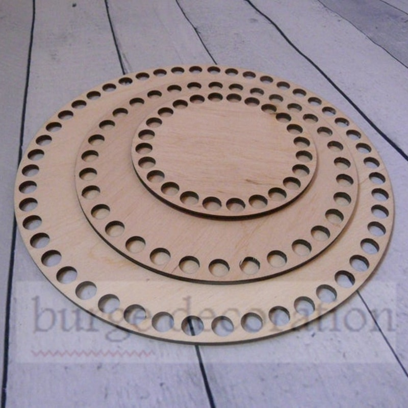 Natuurlijke Houten Mand Bodem - Doe-het-zelf Haakwerk - 5 Maten Burlywood Hout 10 15 20 25 30 Cm